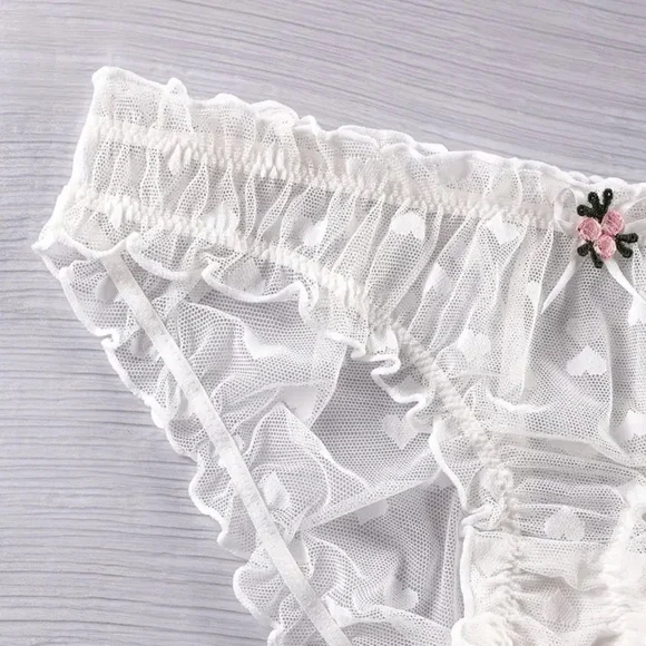 Elegant Sheer Hearts Lingerie Set - Picture 4 of 8